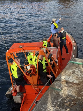 The FV Antarctic Sea's RIB in the harbour (Photo: Philip Kendall)