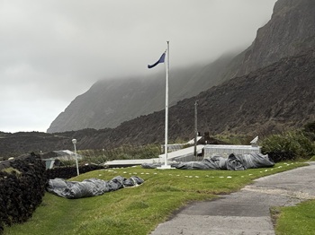 Parachutes stacked by the flagpole Photo: Philip Kendall