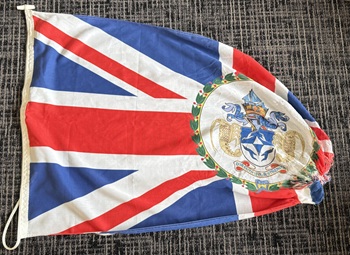 Just over half of the Adminstrator's flag remains.
