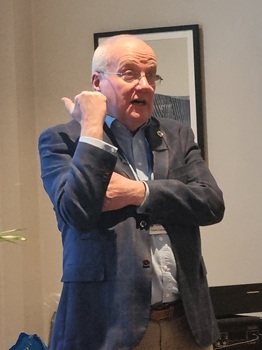 Chris Carnegy taking questions after his talk.