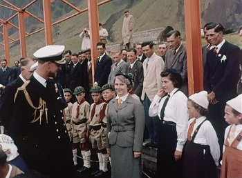 The Prince with scouts and guides at site for the new hall