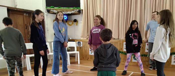 One of the games at the party