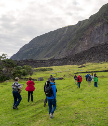 SH Diana hikers on their way to the 1961 Volcano. Photo: Swan Hellenic