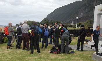 Gathering for a guided tour