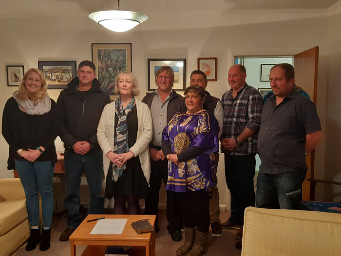 Fiona Kilpatrick with members of the Island Council after her swearing in ceremony