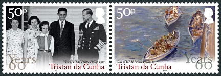 Duke with Sidney Glass and family; and Tristan Longboats off RY <em>Britannia</em>