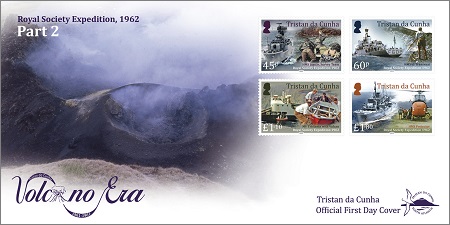 60th Anniversary of Tristan's 1961 Volcano, Part 2: First day cover, set of stamps