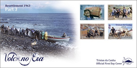 60th Anniversary of Tristan's 1961 Volcano, Part 3: First day cover, set of stamps