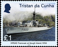 Gough Island Meteorological Station Part 1, &pound;1.00 - HMSAS Transvaal at Gough Island, 1956