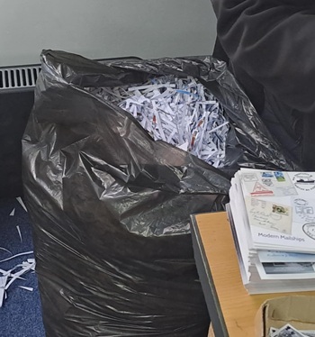 Withdrawn Tristan da Cunha stamps and covers destroyed.