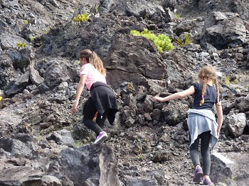 Sponsored volcano climb.