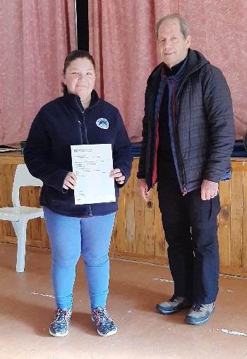 Kaitlyn Hagan with her History certificate.