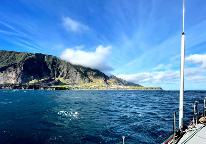 The Vinson of Antarctica's view as she approached Tristan.