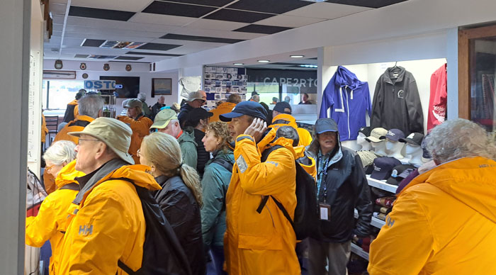 Visitors throng the Post Office and Tourism Centre