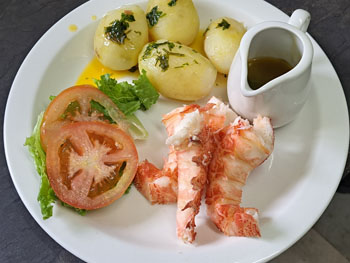 Lunch - Lobster Tails with Garlic and Parsley Potatoes
