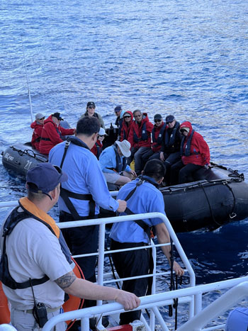 Passengers returning to the Silver Cloud