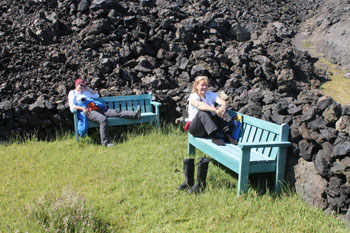 Hikers resting in Volcanic Park '61