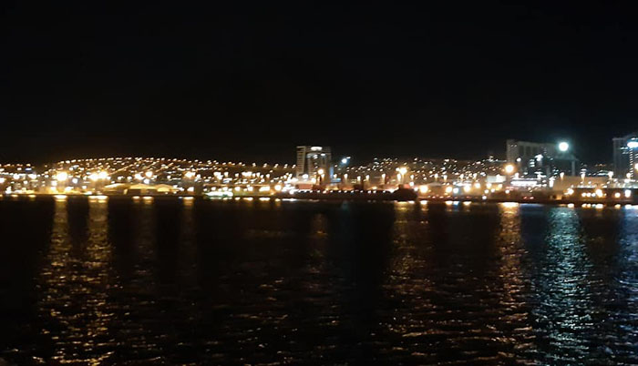 The lights of Cape Town viewed from the MFV Edinburgh