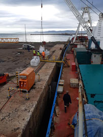 Loading the MFV Edinburgh in Cape Town