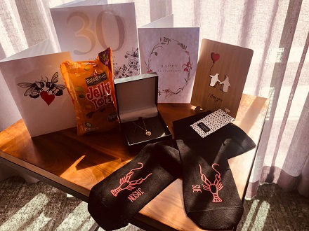 Jason and Sue's 30th wedding anniversary cards and presents